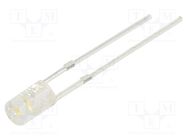 LED; 3mm; white warm; 450÷600mcd; 100°; Front: flat; 2.7÷3.2VDC OPTOSUPPLY