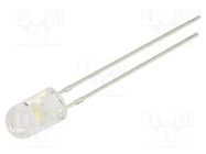 LED; 5mm; white warm; 2180÷3000mcd; 30°; Front: convex; 5÷7.5VDC OPTOSUPPLY