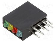 LED; in housing; 1.8mm; No.of diodes: 4; red,blue,green,yellow 