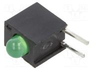 LED; in housing; 3mm; No.of diodes: 1; green; 20mA; Lens: diffused BIVAR