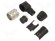 Connector: M16; plug; female; soldering; for cable; PIN: 19; 3A; 32V 