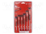 Kit: screwdrivers; precision; Phillips,slot; 6pcs. Milwaukee