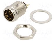 Connector: XLR mini; socket; male; 5A; 500V; PIN: 5; soldering; 24AWG REAN