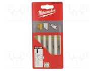 Hacksaw blade; wood,laminate,chipboard; 75mm; 5pcs. Milwaukee