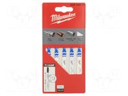 Hacksaw blade-set; metal; 55mm; 5pcs; Holder: T Milwaukee