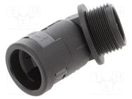 45° angled connector; Thread: metric,outside; polyamide 6; black PMA