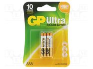 Battery: alkaline; AAA,R3; 1.5V; non-rechargeable; Ø10.5x44.5mm GP