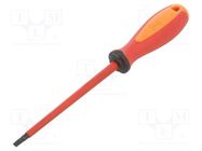 Screwdriver; insulated; slot; 4,5x1,0mm; Blade length: 125mm UNIOR