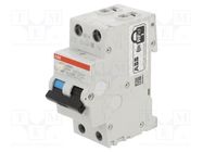 RCBO breaker; Inom: 16A; Ires: 30mA; Poles: 1+N; 230VAC; IP20; DS200 ABB