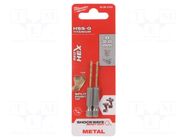 Drill bit; for metal,impact; Ø: 2mm; Holder: E6,3mm; 1/4"; 6.3mm Milwaukee