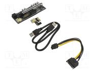 Riser; USB 3.0; black; Application: Bitcoin Miner QOLTEC