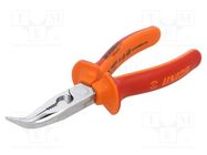 Pliers; side,cutting,curved,half-rounded nose; 170mm UNIOR