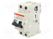 RCBO breaker; Inom: 20A; Ires: 30mA; Poles: 1+N; 230VAC; IP20; DS200 ABB