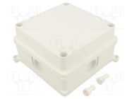 Enclosure: junction box; X: 125mm; Y: 125mm; Z: 70mm; wall mount JONEX