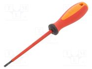 Screwdriver; insulated; slot; 3,5x0,6mm; Blade length: 100mm UNIOR