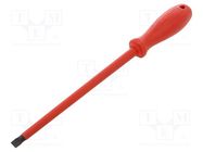 Screwdriver; insulated; slot; 10,0x1,6mm; Blade length: 200mm UNIOR