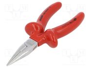 Pliers; insulated,half-rounded nose; 140mm; 506/1VDEDP UNIOR