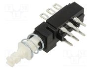 Switch: push-button; Pos: 2; DPDT; 0.5A/125VAC; 0.5A/30VDC; ON-ON C&K