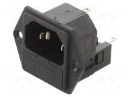 Connector: AC supply; socket; male; 10A; 250VAC; C14 (E); IEC 60320 BULGIN