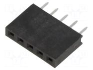 Connector: pin strips; socket; female; PIN: 5; straight; THT; 2.54mm HARWIN