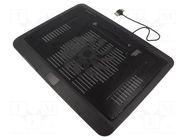Notebook cooling stand; black; USB A; with LED; 0.4m GEMBIRD