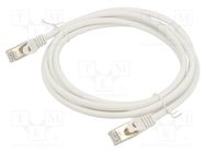 Patch cord; S/FTP; 6a; wire; Cu; LSZH; white; 2m; 27AWG; Øcable: 5.8mm GEMBIRD