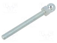 Pin; M8; Plunger mat: steel; Ø: 15mm; Plating: zinc; Thread len: 80mm 