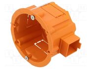 Enclosure: junction box; Ø: 60mm; Z: 45mm; plaster embedded; orange JONEX