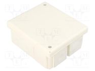 Enclosure: junction box; X: 80mm; Y: 95mm; Z: 40mm; wall mount; IP54 JONEX