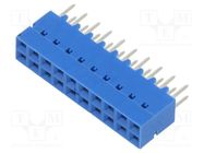 Connector: PCB to PCB; socket; female; PIN: 20; 2.54mm; THT; Dubox® AMPHENOL COMMUNICATIONS SOLUTIONS