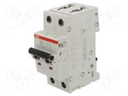 Circuit breaker; 230/400VAC; Inom: 13A; Poles: 2; Charact: B; 6kA ABB