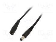 Cable; 2x0.5mm2; DC 5,5/2,5 plug,DC 5,5/2,5 socket; straight WEST POL