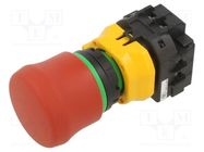 Switch: emergency stop; 22mm; NC x3 + NO; red; IP65; mushroom; XW IDEC