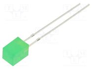 LED; rectangular; 5x5x7mm; yellow green; 100÷150mcd; 140°; 20mA OPTOSUPPLY