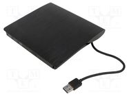 External DVD drive; black; USB A; USB 3.0; 146x145x16mm QOLTEC