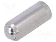 Ball latch; stainless steel; L: 18mm; F1: 24N; F2: 45N; Øout: 8mm ELESA+GANTER