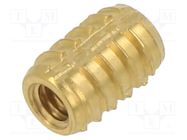 Threaded insert; brass; M2,5; BN 37915; L: 6.25mm; for plastic TAPPEX