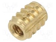 Threaded insert; brass; M2,5; L: 5.25mm; Features: duroplast TAPPEX