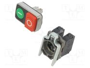 Switch: double; 22mm; Stabl.pos: 1; NC + NO; green/red; none; IP66 SCHNEIDER ELECTRIC