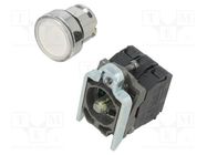 Switch: push-button; 22mm; Stabl.pos: 1; NC + NO; white; LED; 24V SCHNEIDER ELECTRIC