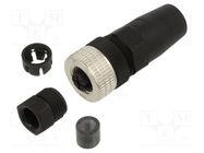 Connector; M12; PIN: 4; straight; plug; Connection: PG7; 125VAC; 3A TELEMECANIQUE SENSORS