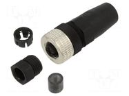 Connector; M12; PIN: 4; straight; plug; Connection: PG7; 150VDC; 3A TELEMECANIQUE SENSORS