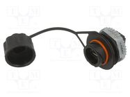 Coupler; USB A socket,both sides; USB 2.0; plastic; Colour: black PANDUIT