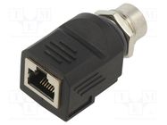 Adapter; M12 female D coded,RJ45 socket; D code-Ethernet PANDUIT