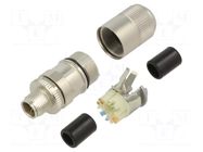 Connector: M12; plug; PIN: 8; male; X code-ProfiNET; for cable; IDC PANDUIT