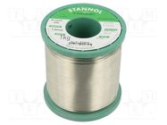 Tin; lead free; Sn99,3Cu0,7; 1mm; 1kg; reel; 227°C; Flux cont: 2.2% STANNOL