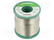 Tin; lead free; Sn99,3Cu0,7; 1.5mm; 1kg; reel; 227°C; Flux: SW33 