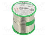 Tin; lead free; Sn99,3Cu0,7; 2mm; 500g; reel; 227°C; 2.5%; Flux: SW26 