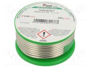 Tin; lead free; Sn99,3Cu0,7; 2.5mm; 250g; reel; 227°C; 2.5% 