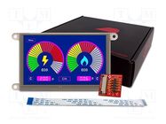 Display: TFT; 7"; 800x480; Illumin: LED; 32kBRAM,192kBFLASH; 5VDC 4D Systems